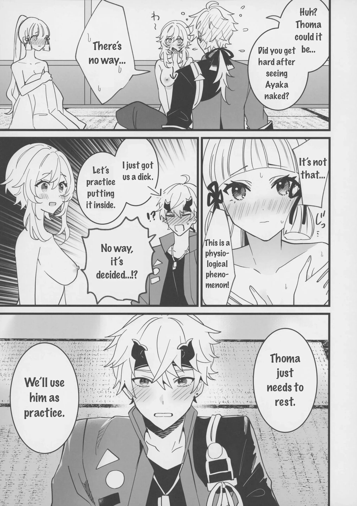 Lumine Teaches Ayaka How To Masturbate, And Thoma Gets Involved Chapter 1000 Page 14